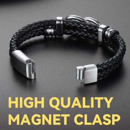 Concentric Knot Woven Leather Bracelets With Magnetic Buckle