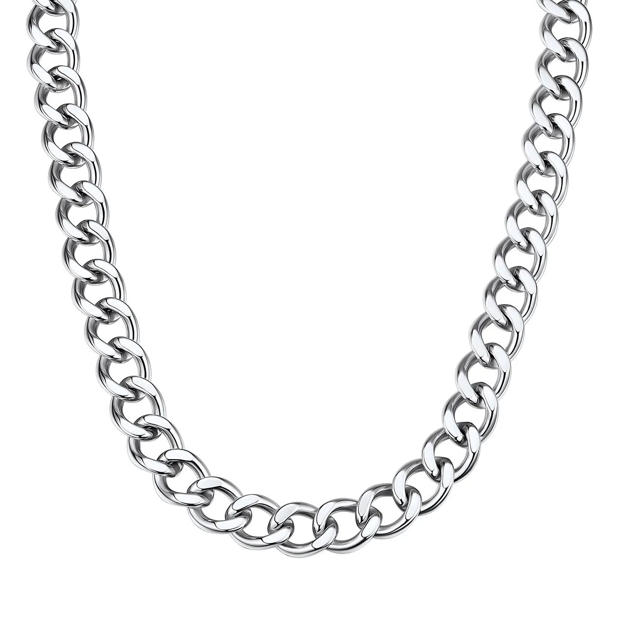 Chunky Stainless Steel Cuban Link Chain Necklace 18-20"