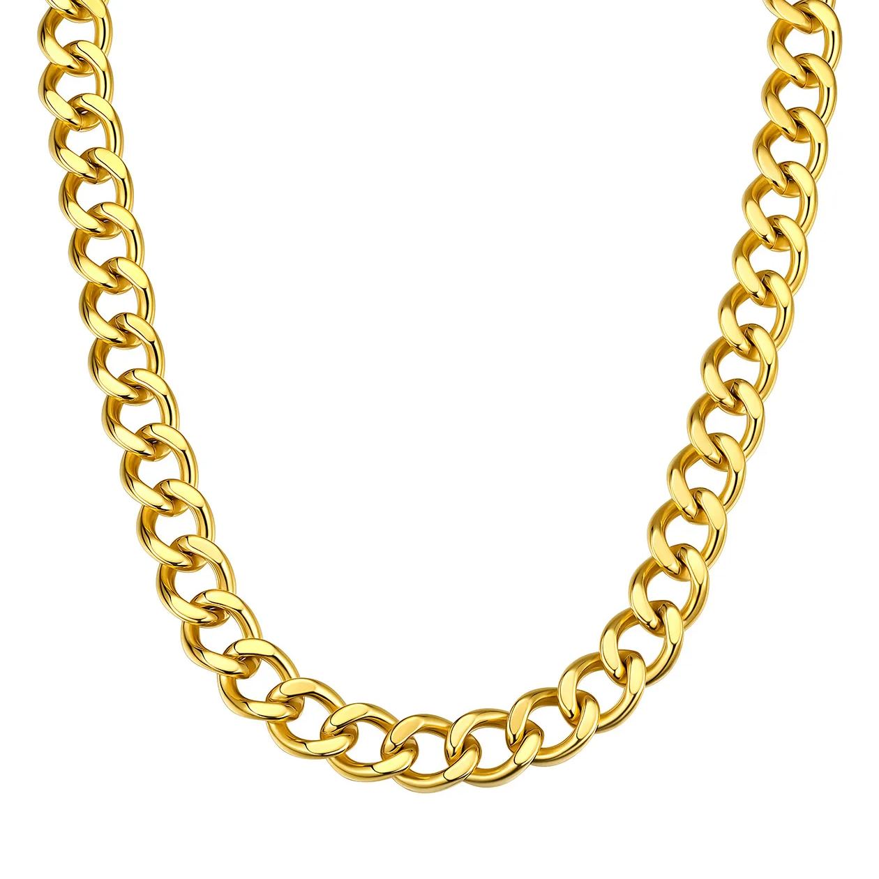 Chunky Stainless Steel Cuban Link Chain Necklace 18-20"