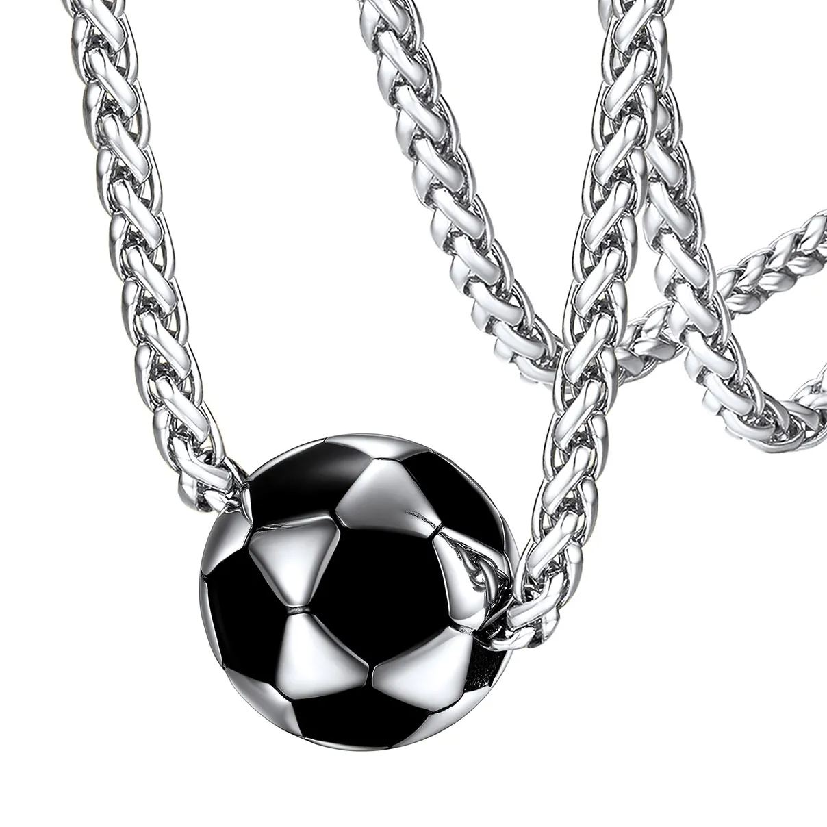  3D Soccer Pendant Sport Necklace for Men Women