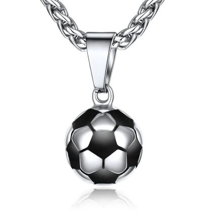 Soccer Football Necklace Lucky Charm for Men Ball Fans