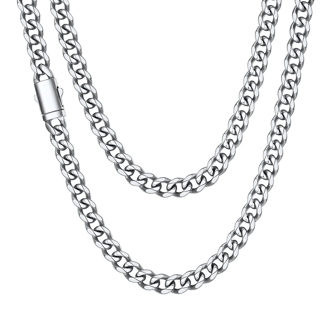 Engraved Cuban Link Chain Necklace for Men 6/9/12mm Width 