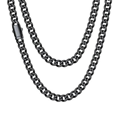 Engraved Cuban Link Chain Necklace for Men 6/9/12mm Width 