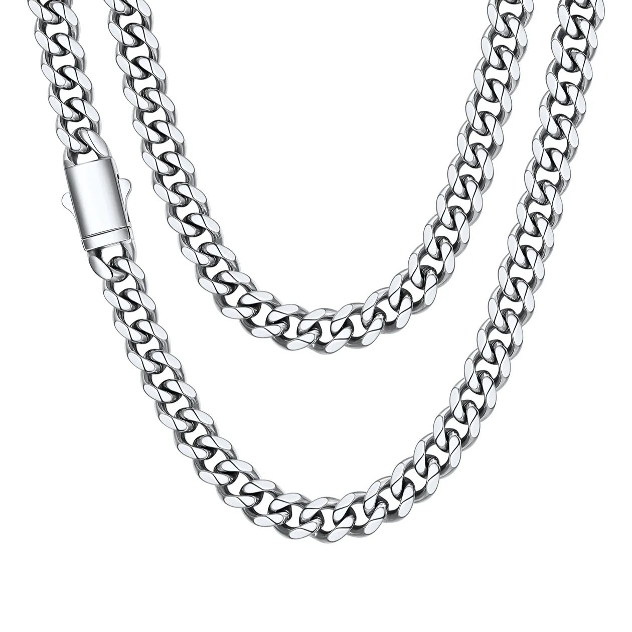 Engraved Cuban Link Chain Necklace for Men 6/9/12mm Width 