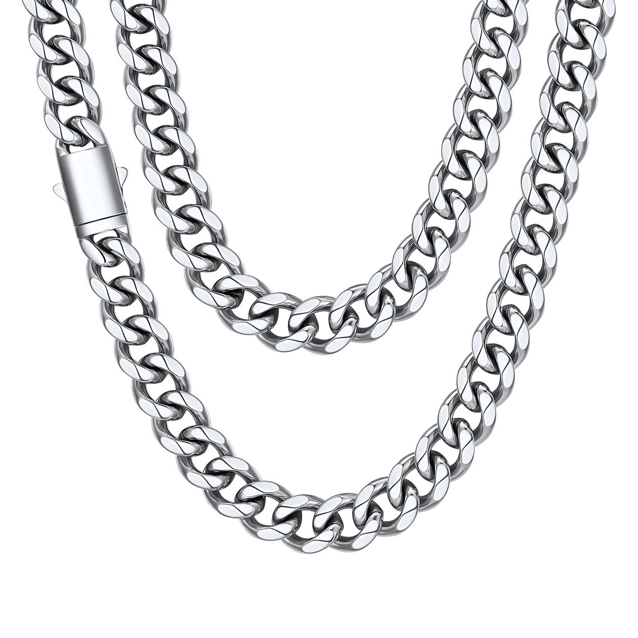 Engraved Cuban Link Chain Necklace for Men 6/9/12mm Width 