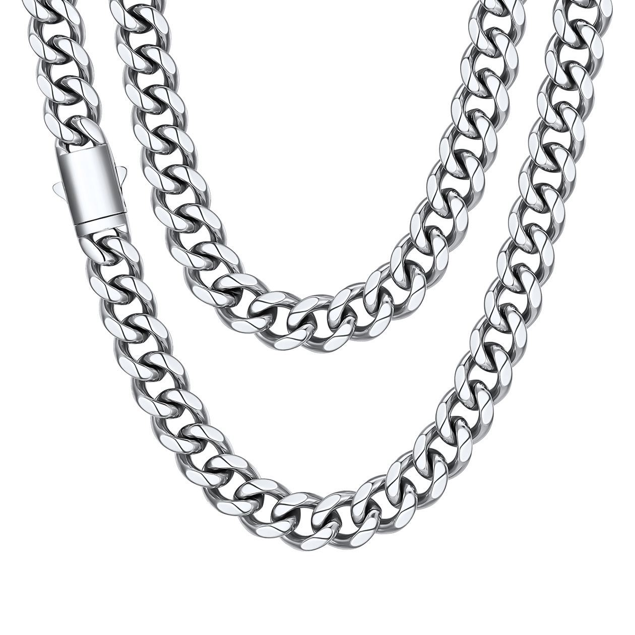 Engraved Cuban Link Chain Necklace for Men 6/9/12mm Width 