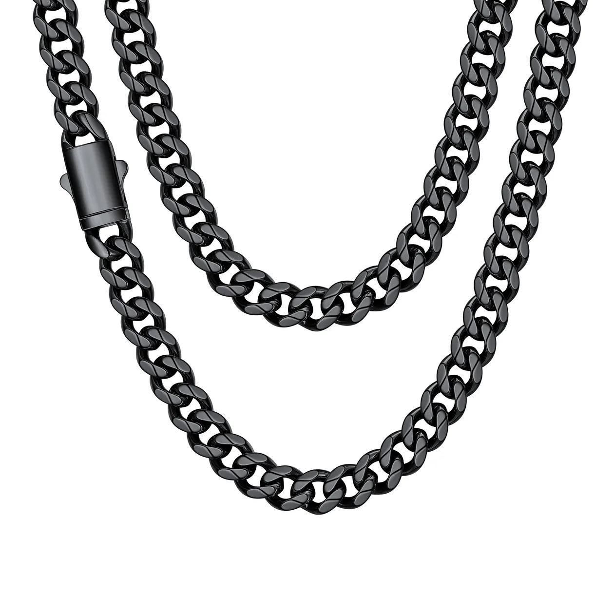 Engraved Cuban Link Chain Necklace for Men 6/9/12mm Width 