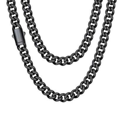 Engraved Cuban Link Chain Necklace for Men 6/9/12mm Width 