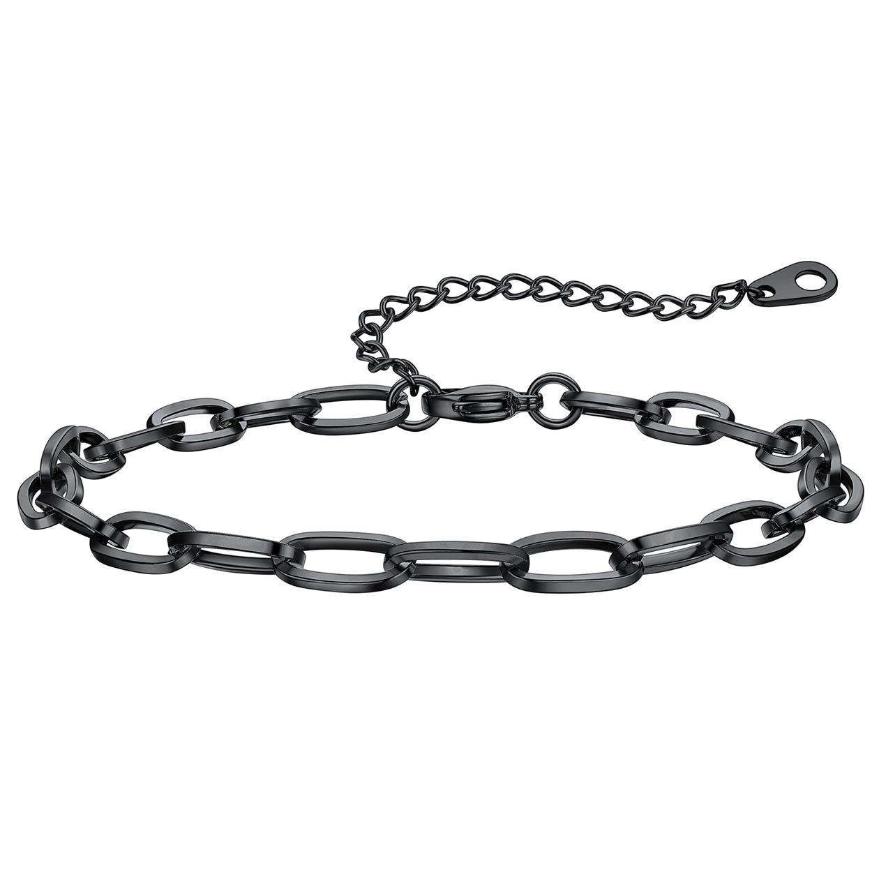 Paperclip Chain Anklet Bracelet for Women, 2/3/6mm Width Summer Beach Jewelry