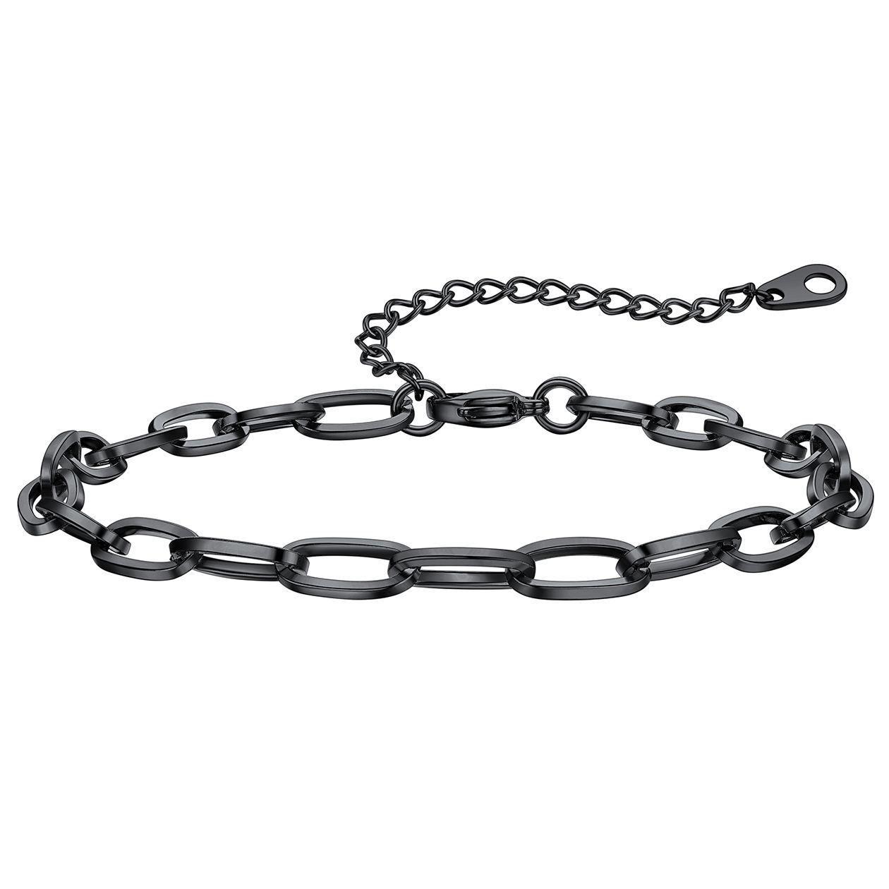 Paperclip Chain Anklet Bracelet for Women, 2/3/6mm Width Summer Beach Jewelry