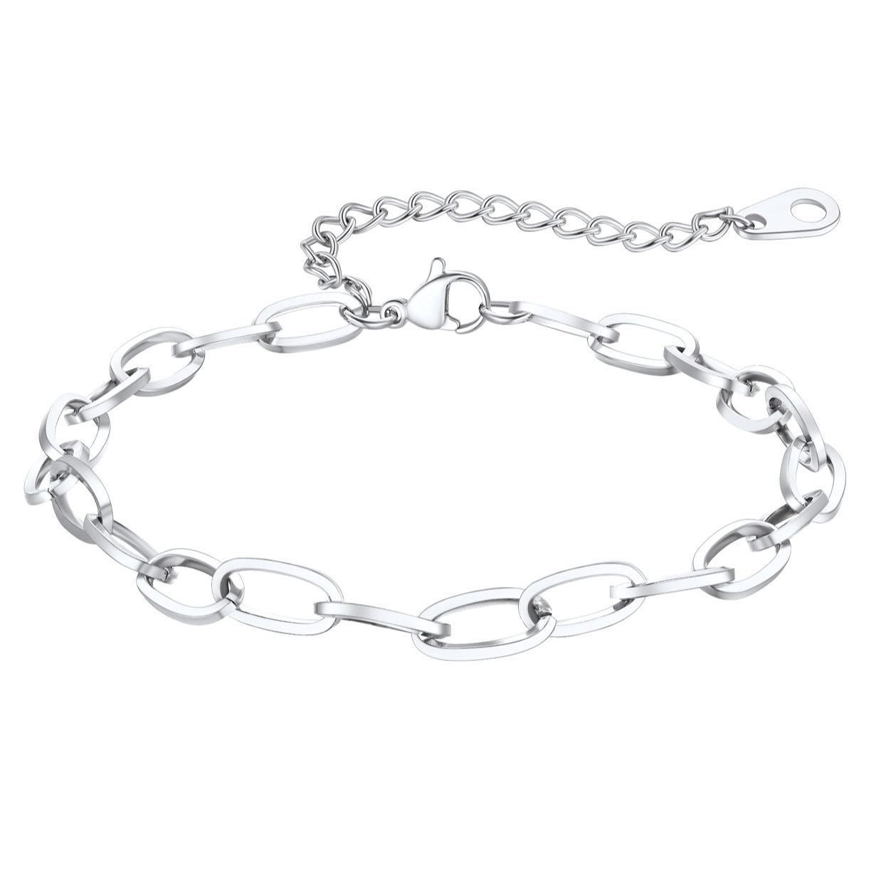 Paperclip Chain Anklet Bracelet for Women, 2/3/6mm Width Summer Beach Jewelry