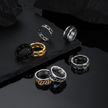 Rotating-Stainless-Steel-Chain-Link-Ring---Dad-Gift
