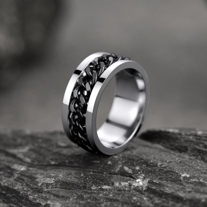 Rotating-Stainless-Steel-Chain-Link-Ring---Dad-Gift