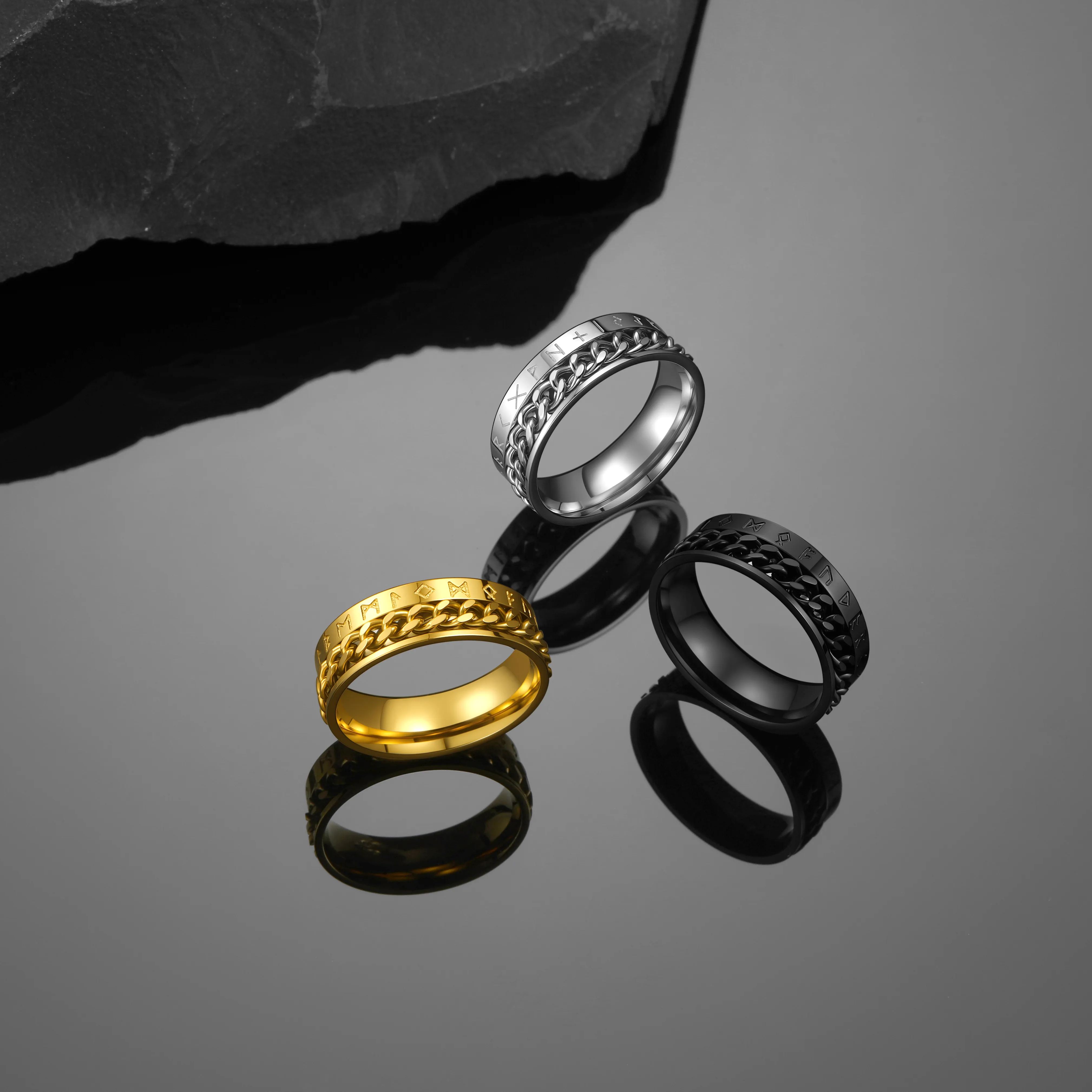 Stainless-Steel-Viking-Ring-Norse-Compass-Fathers-Day-Gift-COLOUR