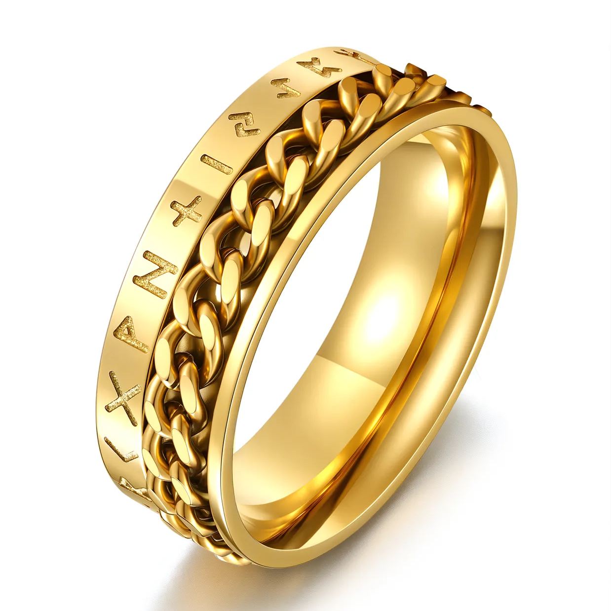 Stainless-Steel-Viking-Ring-Norse-Compass-Fathers-Day-Gift-Gold