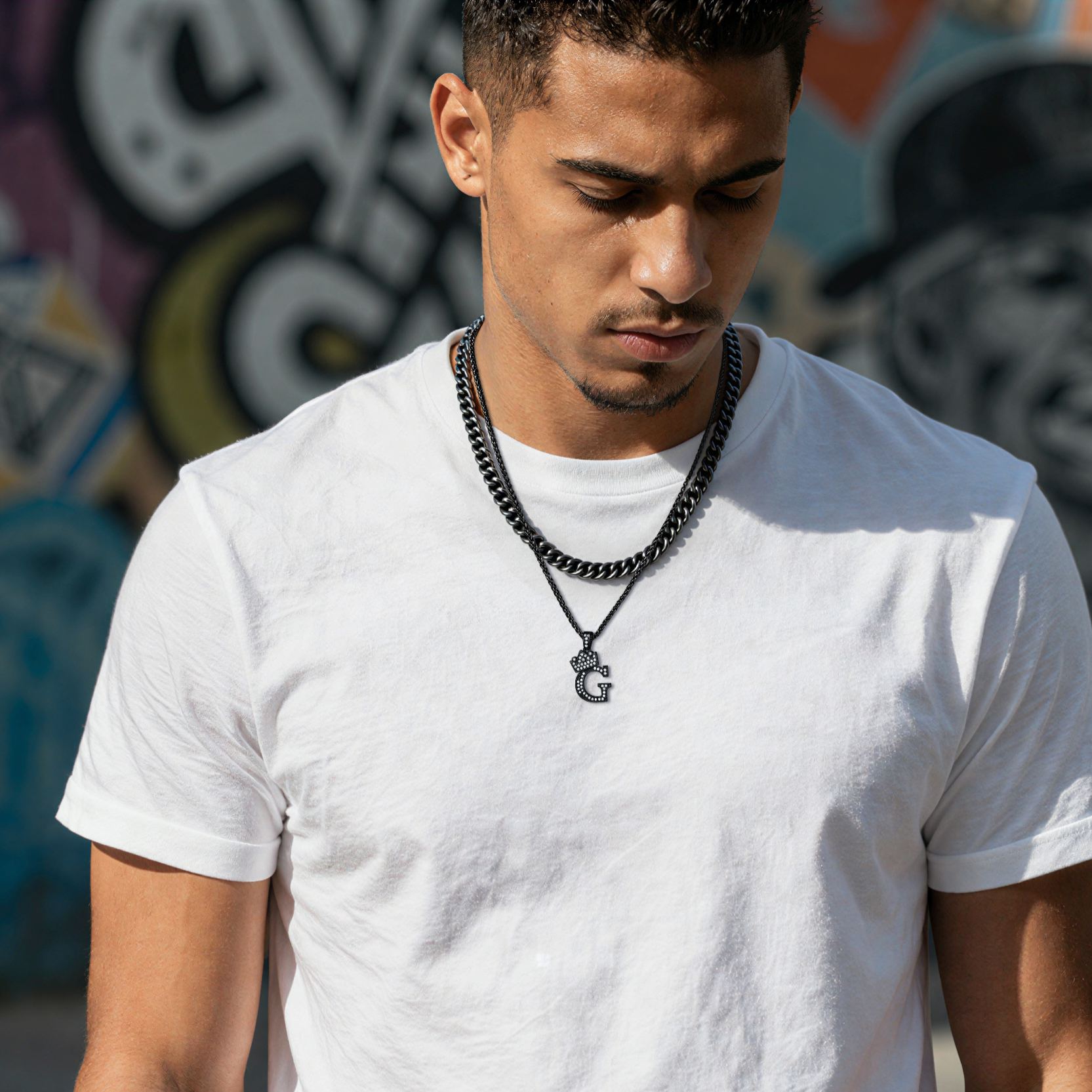 Engraved Cuban Link Chain Necklace for Men 6/9/12mm Width 