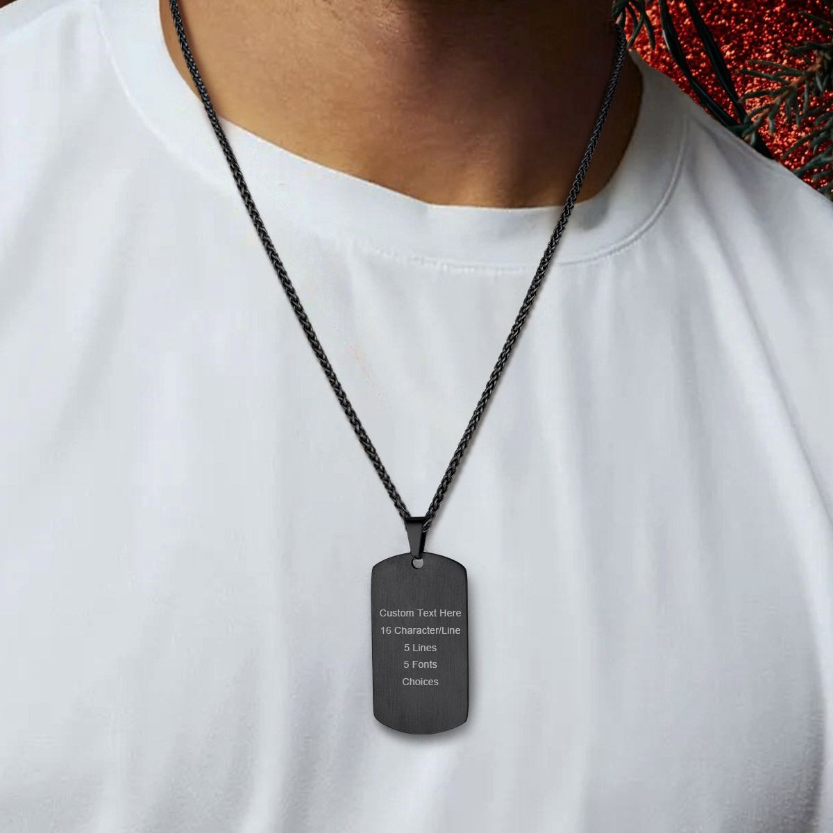 Customized Engraved Dog Tag Necklace For Men