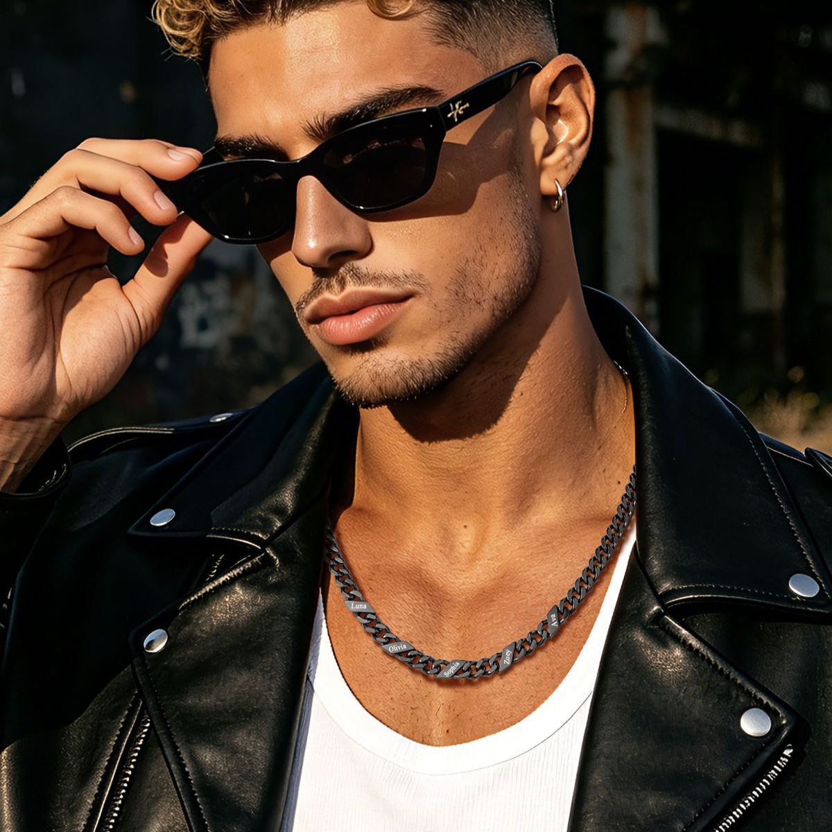 Custom 1-6 Letter Name Stainless Steel Cuban Necklace for Men