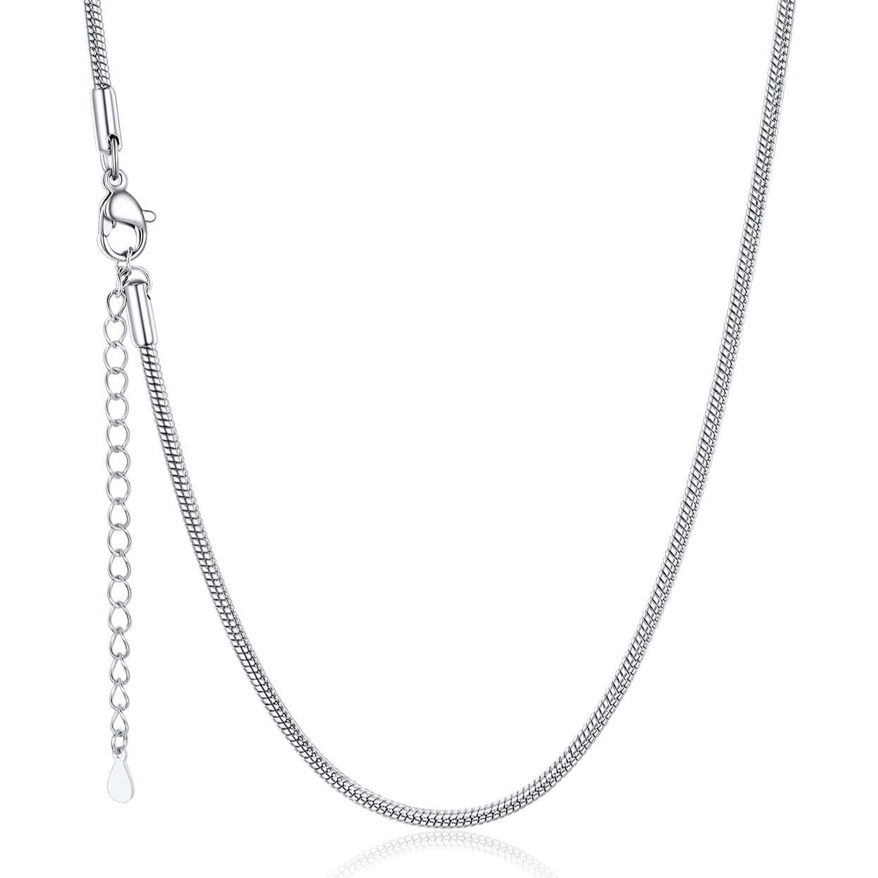Snake Chain Necklace 2mm Thin Links for Women Men