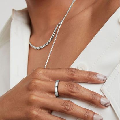 2mm-8mm Polished Stainless Steel Ring For Men Women