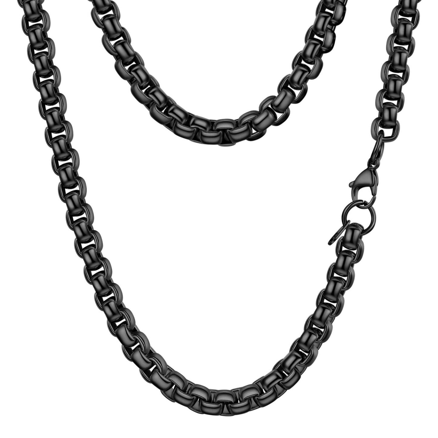 Rolo Box Link Chain Stainless Steel Link Necklace For Men 