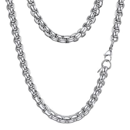 Rolo Box Link Chain Stainless Steel Link Necklace For Men 