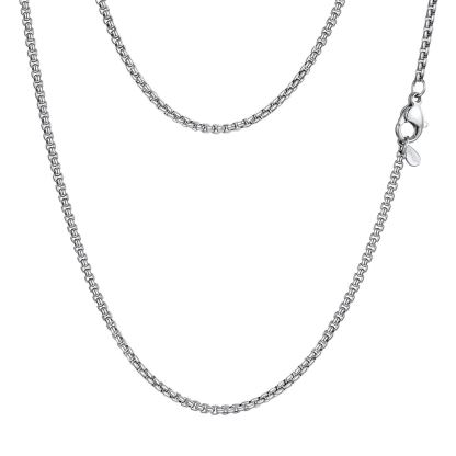 Rolo Box Link Chain Stainless Steel Link Necklace For Men 