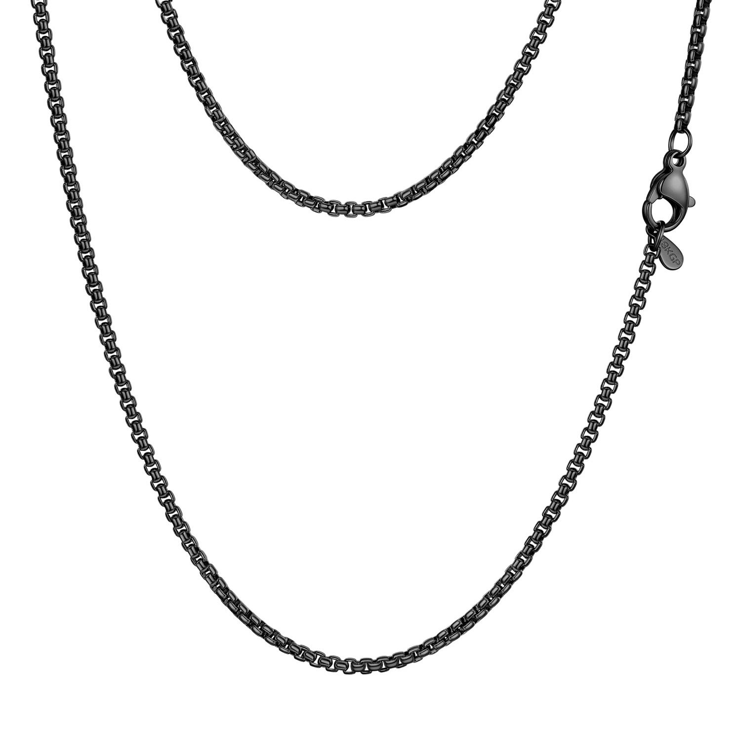Rolo Box Link Chain Stainless Steel Link Necklace For Men 