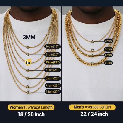 Rolo Box Link Chain Stainless Steel Link Necklace For Men 