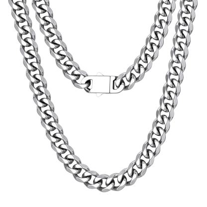 Steel / 6mm / 30 inch Hip Hop Cuban Chain Necklace for Men 6/9/12mm Width