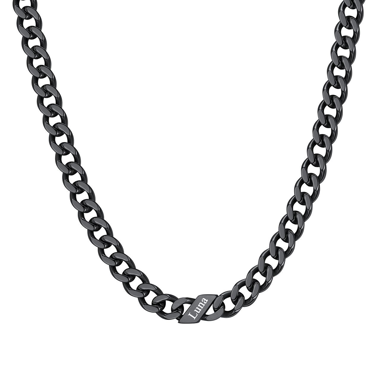 1-6 Names Stainless Steel Engraved Cuban Chain Necklace for Women