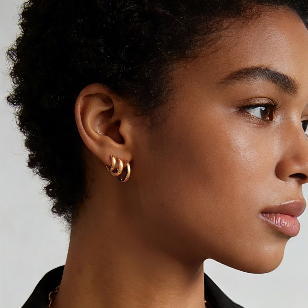  Square Tube Round Hoop Earrings for Men Women