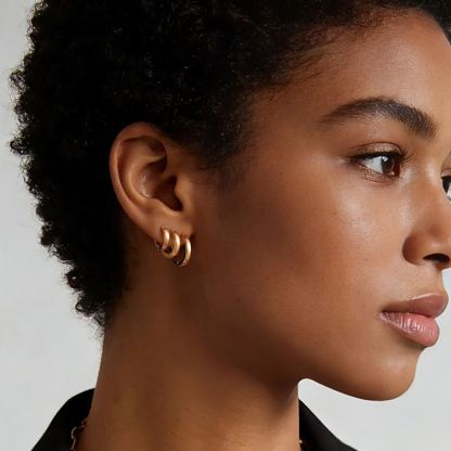  Square Tube Round Hoop Earrings for Men Women