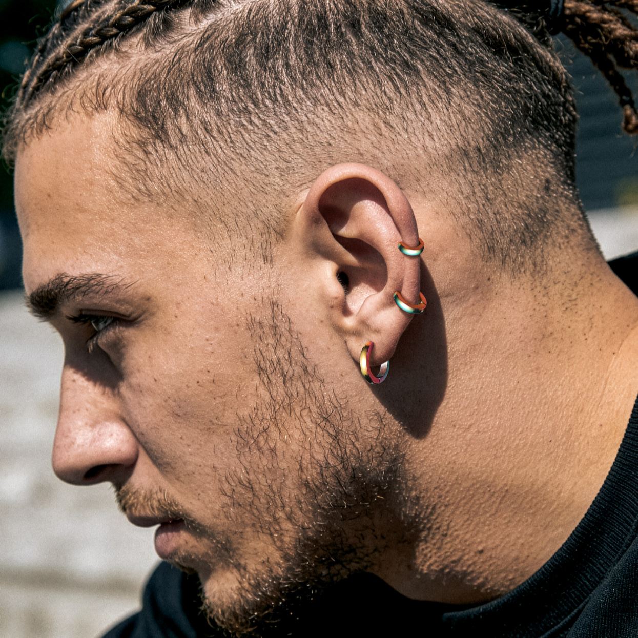 3 Pairs Classic Hoop Earrings Set For Men Women