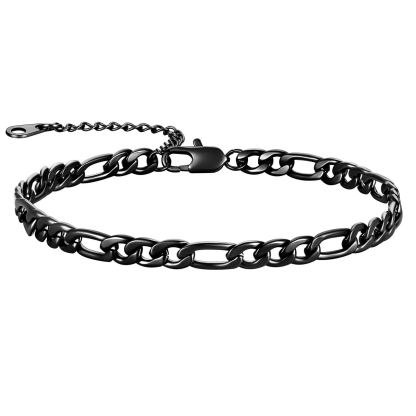 5mm Stainless Steel Figaro Anklet  for Women