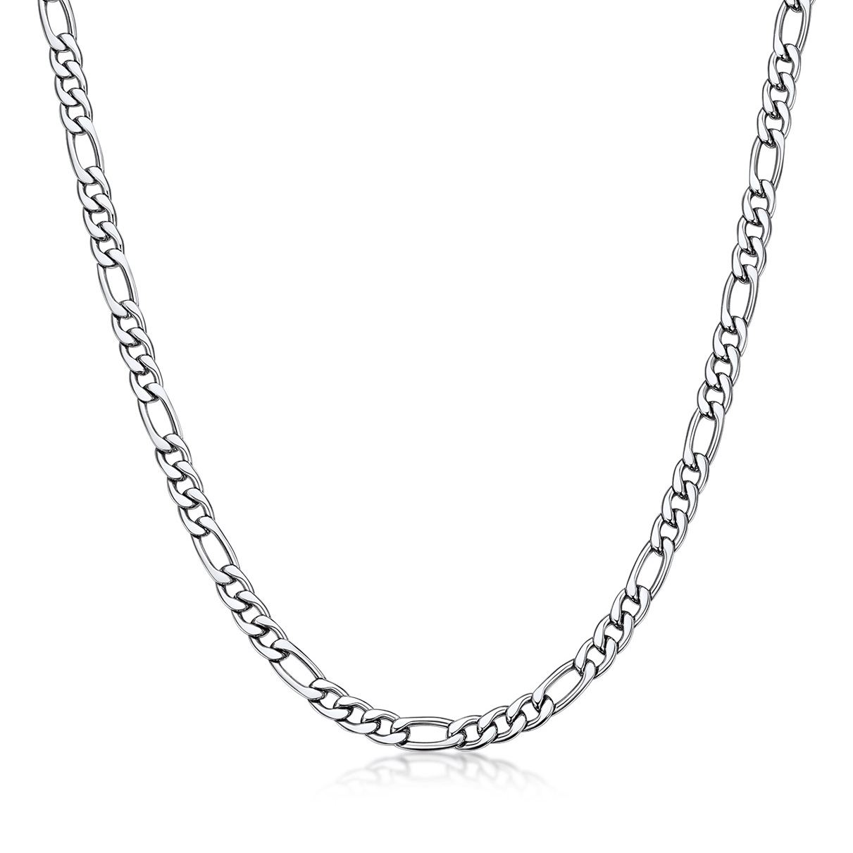 5mm Stainless Steel Figaro Chain Necklace For Men For Women
