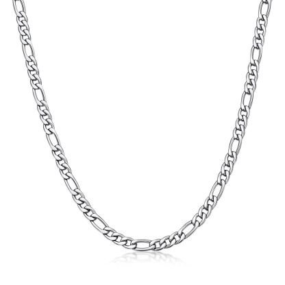5mm Stainless Steel Figaro Chain Necklace For Men For Women