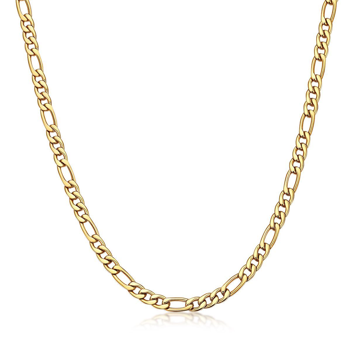 5mm Stainless Steel Figaro Chain Necklace For Men For Women
