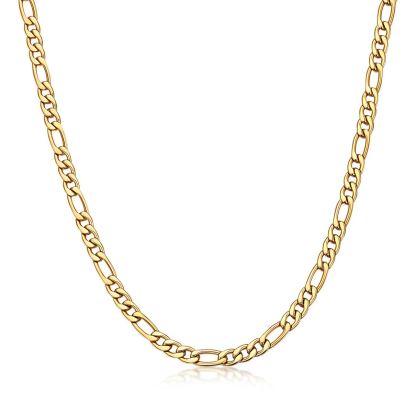 5mm Stainless Steel Figaro Chain Necklace For Men For Women
