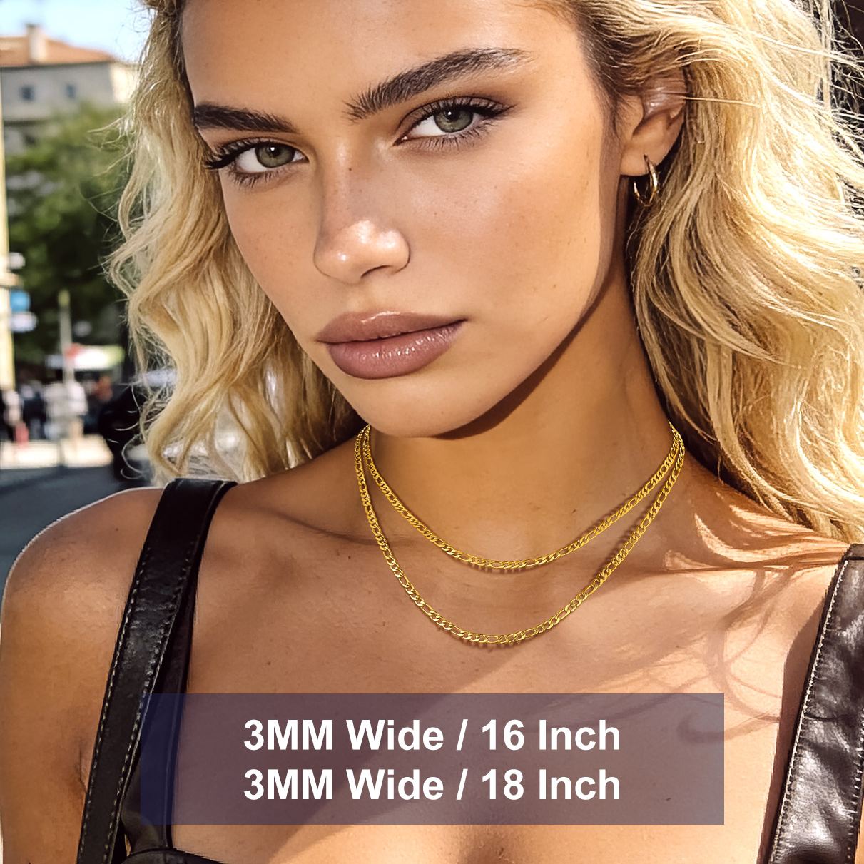 5mm Stainless Steel Figaro Chain Necklace For Men For Women