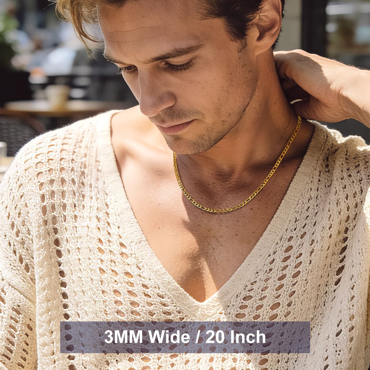 5mm Stainless Steel Figaro Chain Necklace For Men For Women