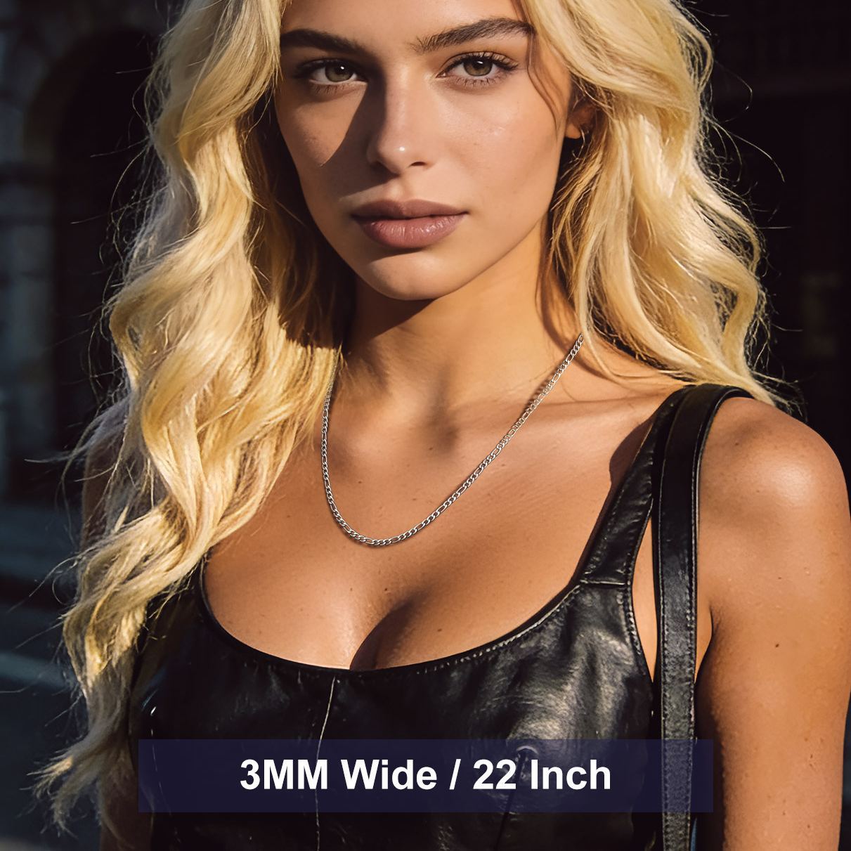 5mm Stainless Steel Figaro Chain Necklace For Men For Women