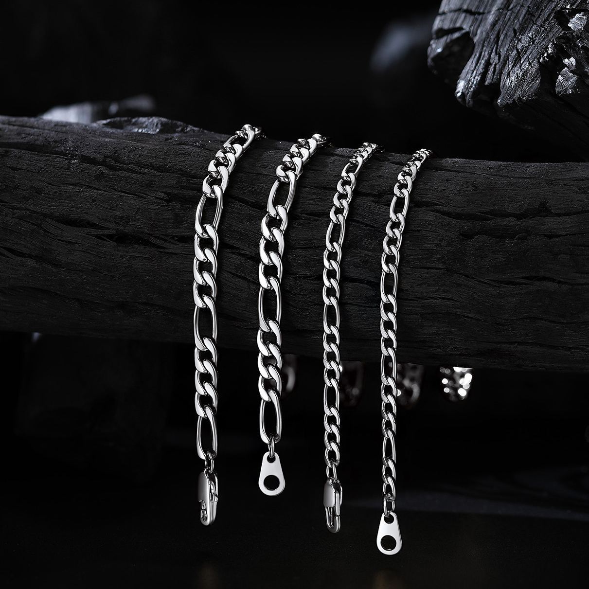 5mm Stainless Steel Figaro Chain Necklace For Men For Women