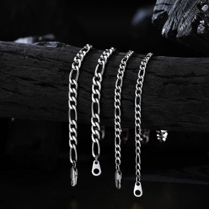 5mm Stainless Steel Figaro Chain Necklace For Men For Women