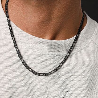 5mm Stainless Steel Figaro Chain Necklace For Men For Women