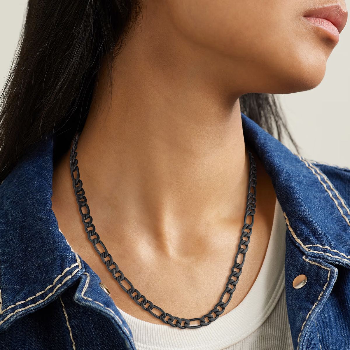 3mm/5mm Stainless Steel Figaro Chain Necklace For Men For Women