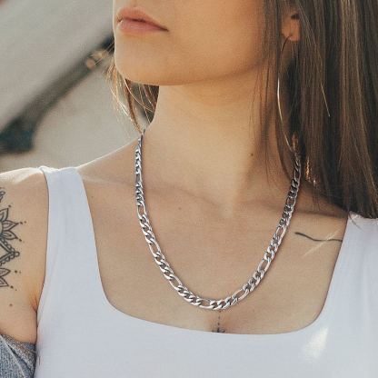 3mm/5mm Stainless Steel Figaro Chain Necklace For Men For Women