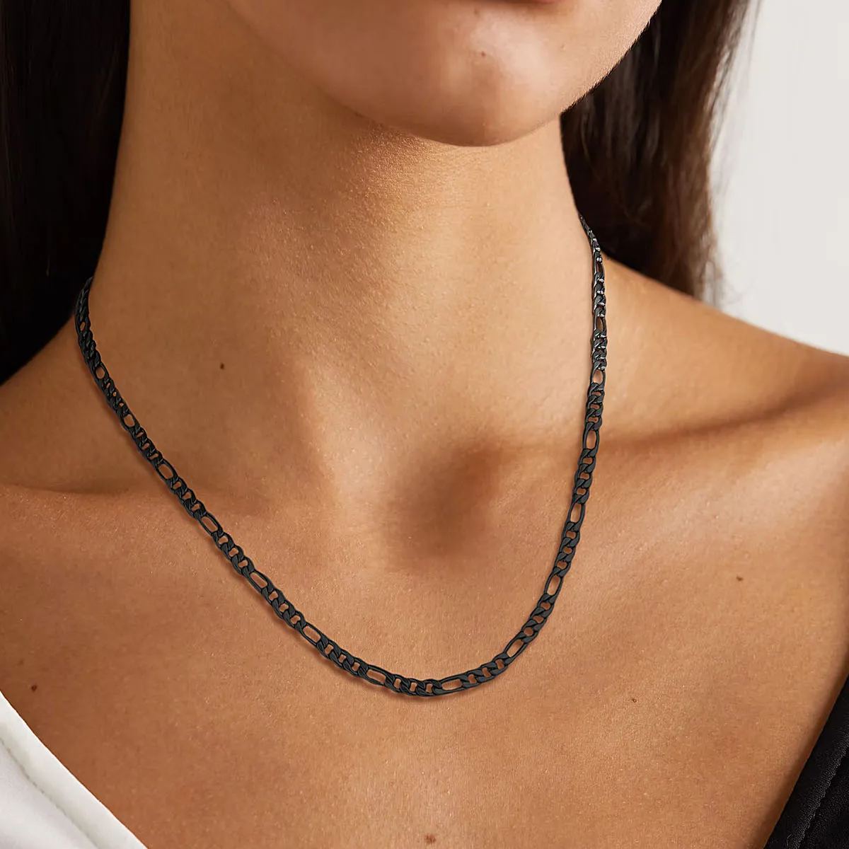 5mm Stainless Steel Figaro Chain Necklace For Men For Women