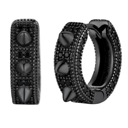 Sterling Silver CZ Huggie Earrings For Men