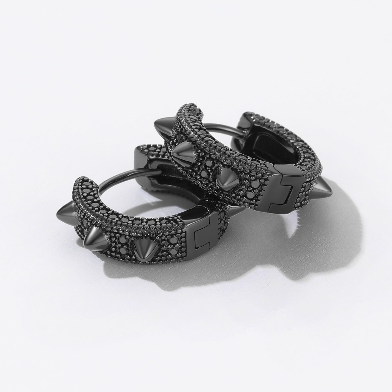 Sterling Silver CZ Huggie Earrings For Men